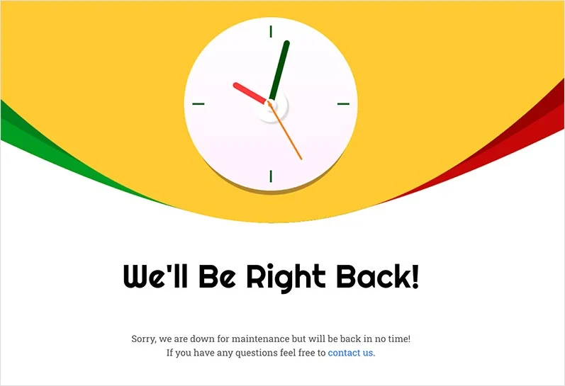 Maintenance mode page templates